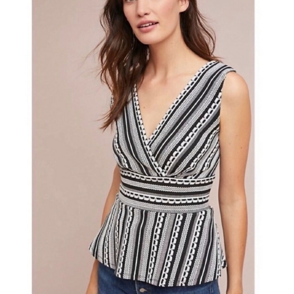 Anthropologie Vanessa Virginia Peplum Top XS - Picture 1 of 5